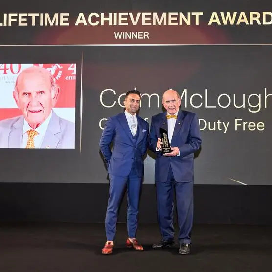 Colm McLoughlin receives Lifetime Achievement Award at the 2024 Arabian Business Achievement Awards