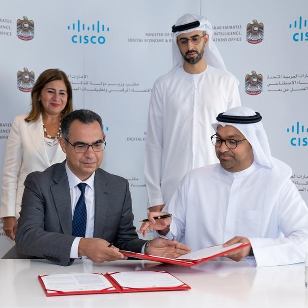 MoU between Minister of State for Artificial Intelligence, Digital Economy and Remote Work Applications and Cisco