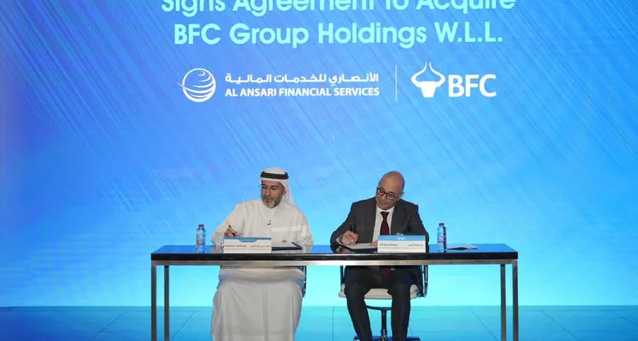 Al Ansari Financial Services PJSC signs agreement to acquire BFC Group Holdings W.L.L. for $200mln