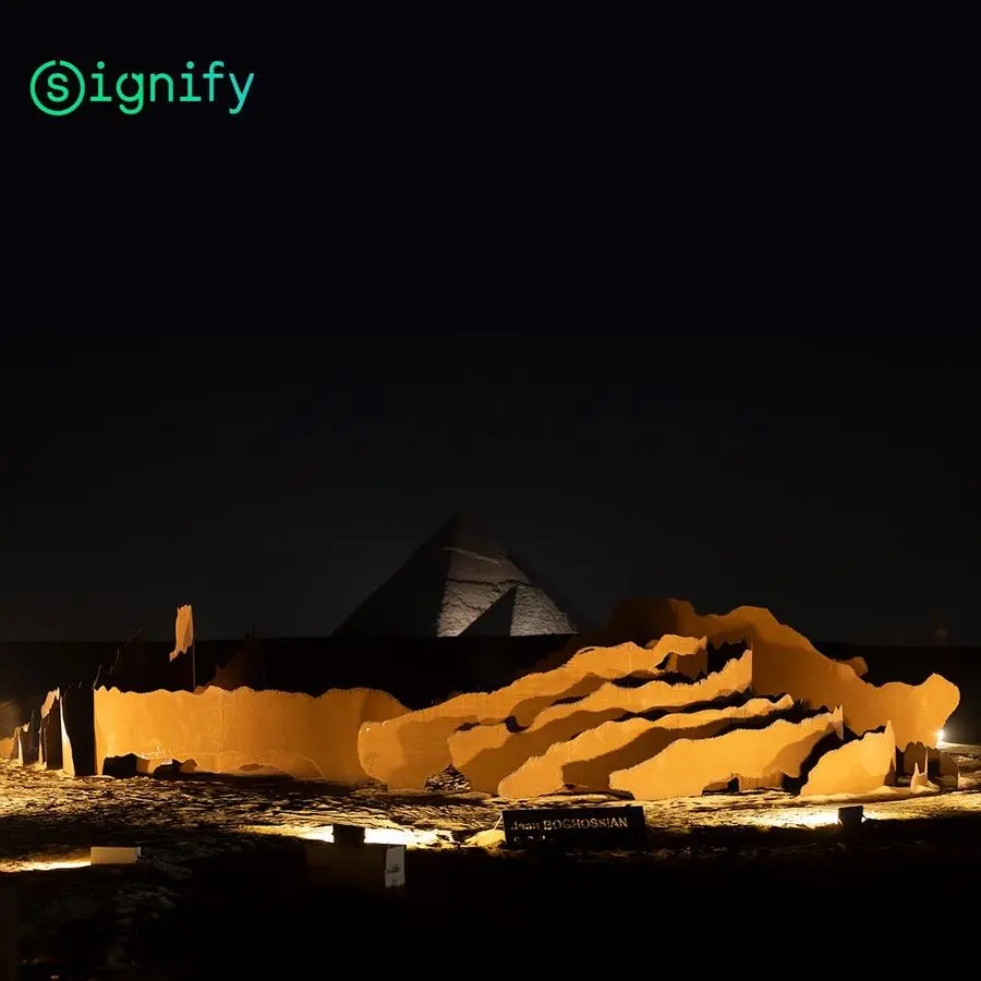 Signify Egypt collaborates with Art D'Egypte to illuminate the \"Forever is Now\" exhibition at the Pyramids