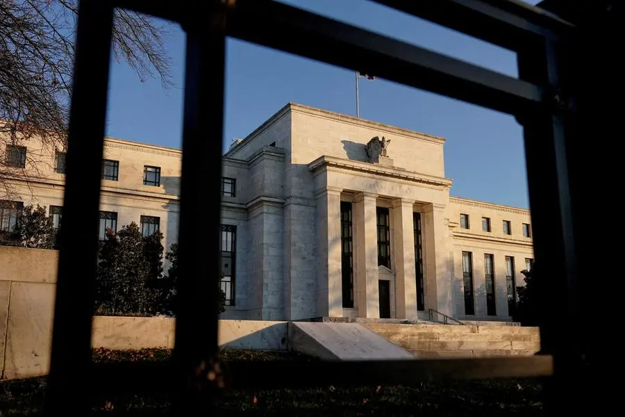 FILE PHOTO: The Federal Reserve building is seen before the Federal Reserve board is expected to signal plans to raise interest rates in March as it focuses on fighting inflation in Washington, U.S., January 26, 2022. REUTERS/Joshua Roberts. , Reuters