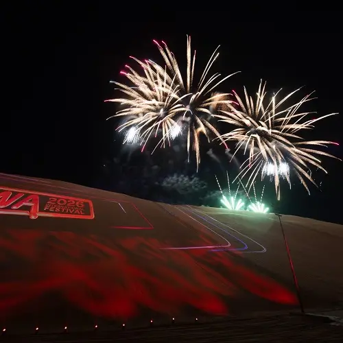 حمدان بن زايد وهزاع بن زايد يشهدان افتتاح مهرجان ليوا الدولي 2026 (ليوا 2026)