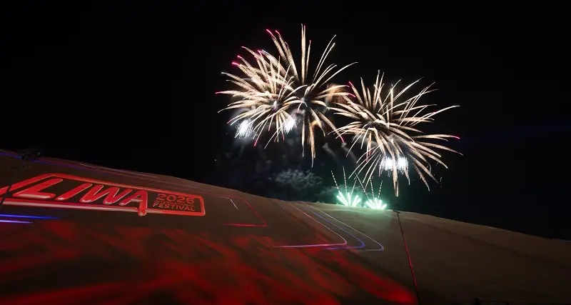 حمدان بن زايد وهزاع بن زايد يشهدان افتتاح مهرجان ليوا الدولي 2026 (ليوا 2026)