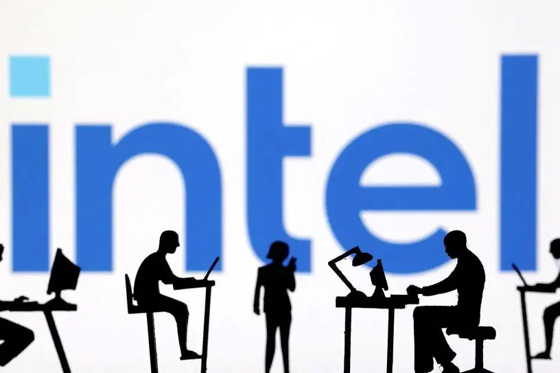FILE PHOTO: Figurines with computers and smartphones are seen in front of Intel logo in this illustration taken, February 19, 2024. REUTERS/Dado Ruvic/Illustration. , Reuters