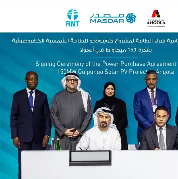 Masdar signs landmark Power Purchase Agreement for 150MW Quipungo Solar PV project in Angola