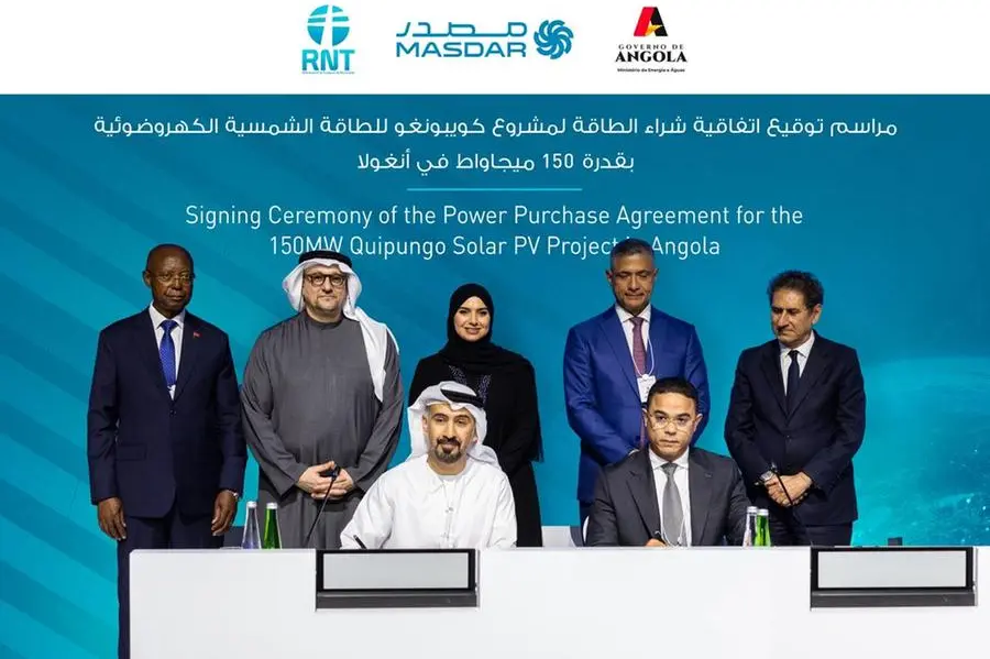 Masdar signs landmark Power Purchase Agreement for 150MW Quipungo Solar PV project in Angola