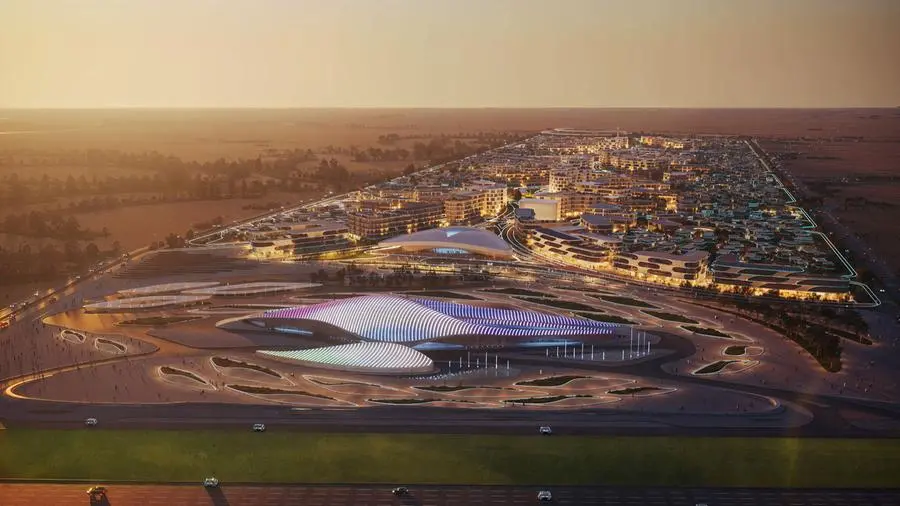 Rendering of Khalid Bin Sultan City. The mixed-use project spans a 1.5-kilometre-long plot and encompasses BEEAH’s iconic LEED Platinum-certified headquarters in Sharjah.