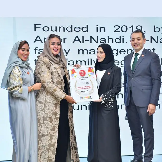 Alnahdi Family Office topping the list of the top workplaces in Saudi for 2024 in the category of small companies