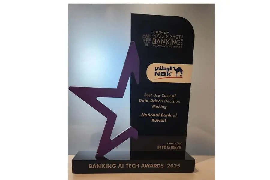 National Bank of Kuwait (NBK) was honored with the \"Best use case of data driven decision making\" award at the Ninth Middle East Banking AI & Analytics Summit 2025, recently held in Dubai. Image courtesy: National Bank of Kuwait