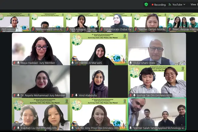 مجموعة عمل الإمارات للبيئة تختتم بنجاح الدورة السادسة والعشرين من مسابقة الخطابة البيئية بين المدارس