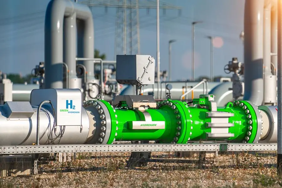 Green Hydrogen renewable energy production pipeline - green hydrogen gas for clean electricity solar and windturbine facility. Image used for illustrative purpose. Getty Images