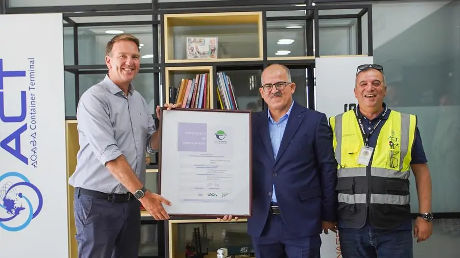 Aqaba Container Terminal awarded PERS environmental certification by the European Sea Ports Organization