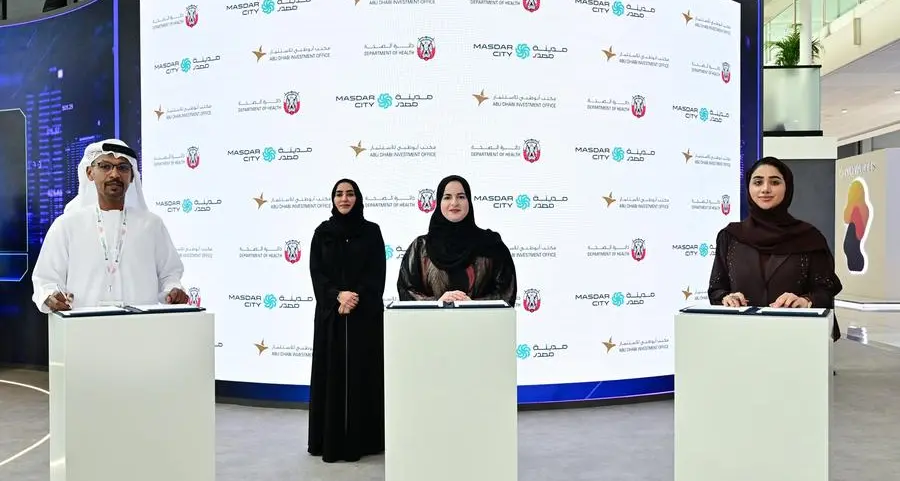 دائرة الصحة – أبوظبي ومكتب أبوظبي للاستثمار ومدينة مصدر يوقعون مذكرة تفاهم لترسيخ مكانة الإمارة كمركز للصحة وعلوم الحياة