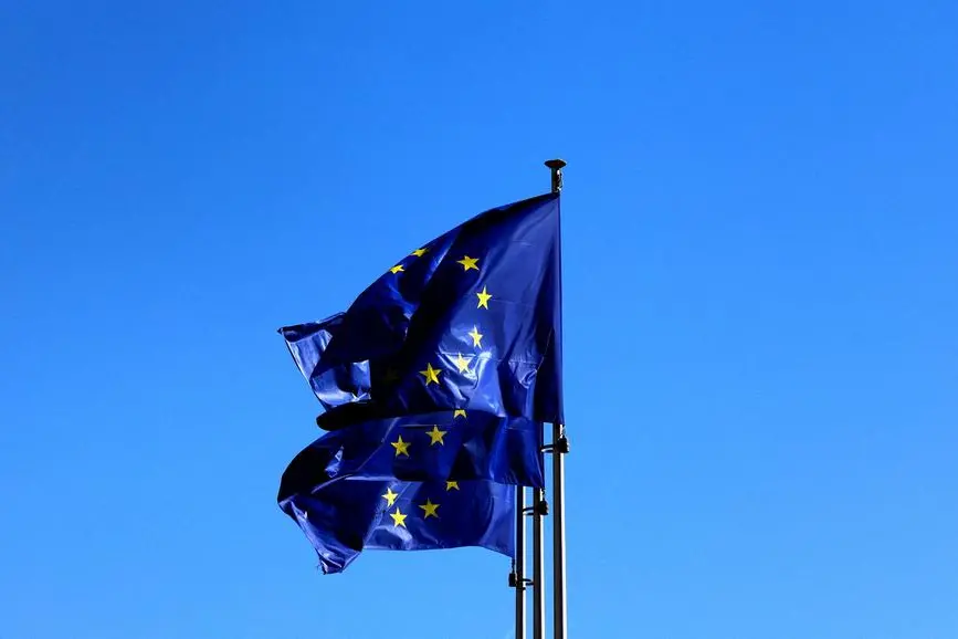 FILE PHOTO: European Union flags flutter outside the EU Commission headquarters in Brussels, Belgium March 18, 2025. REUTERS/Yves Herman/File Photo , Reuters/REUTERS
