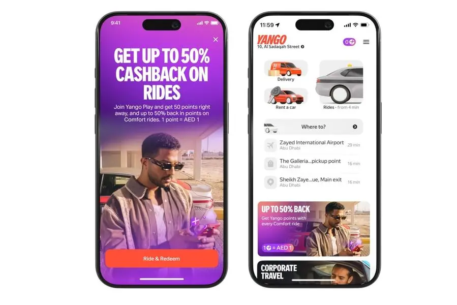 Yango Group, the global tech company, has launched the Yango Points program in Abu Dhabi, a loyalty program designed to reward users for cashless ride payments made through the Yango app. Image Courtesy: Yango Group
