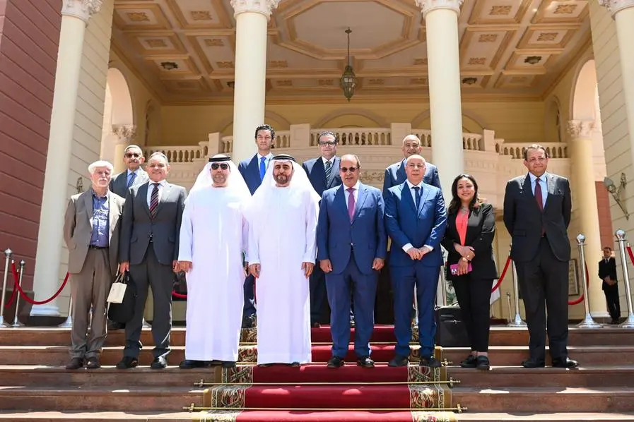 From the meeting between His Excellency Dr. Mansoor Al Awar, Chancellor of Hamdan Bin Mohammed Smart University, Prof. Dr. Mohamed Lotfy, President of BUE. Image courtesy: Hamdan Bin Mohammed Smart University