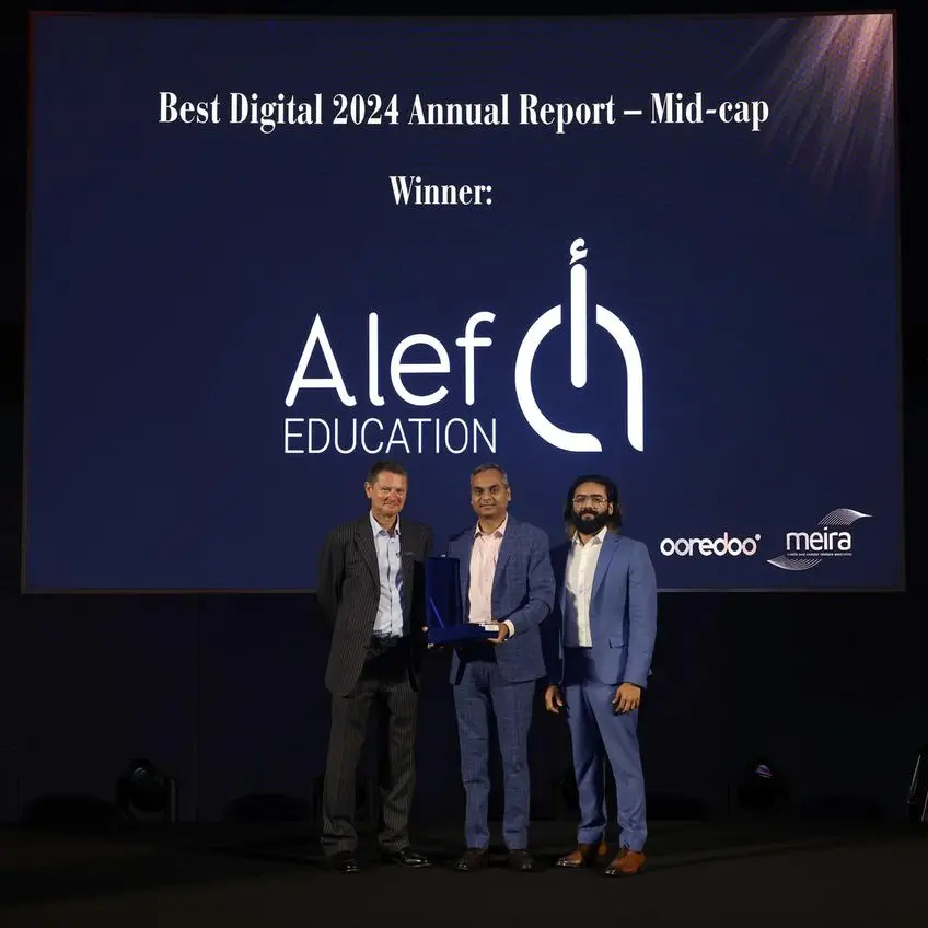 \"ألف للتعليم\" تفوز بجائزتي أفضل تقرير سنوي رقمي لعام 2024 وأفضل تقرير سنوي ما بعد الطرح الأولي العام خلال المؤتمر السنوي لجمعية علاقات المستثمرين في الشرق الأوسط \"ميرا 2025\"
