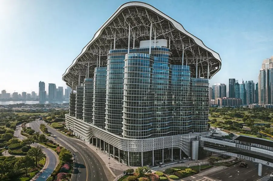 View of Al Shera’a - the new HQ of DEWA has been billed as \\\"the world’s tallest, largest and smartest net-positive energy government building.\\\"