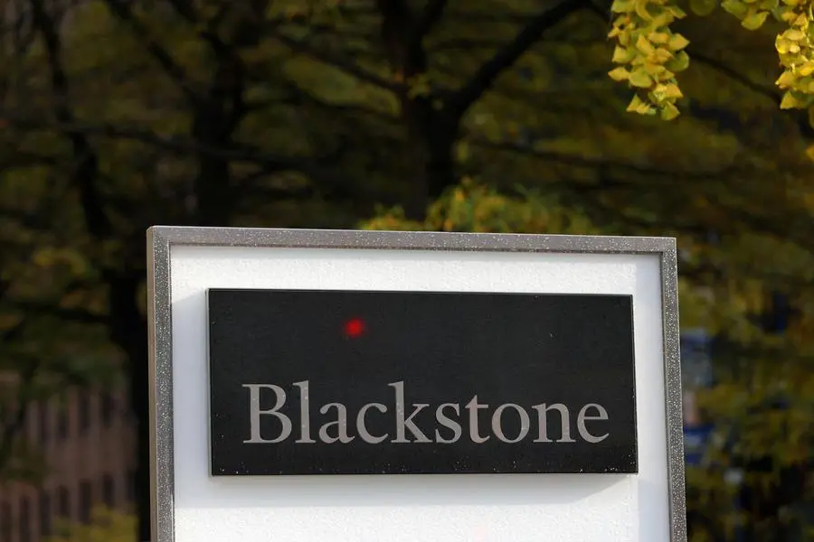 FILE PHOTO: Signage is seen outside The Blackstone Group headquarters in Manhattan, New York, U.S., November 12, 2021. REUTERS/Andrew Kelly. , Reuters