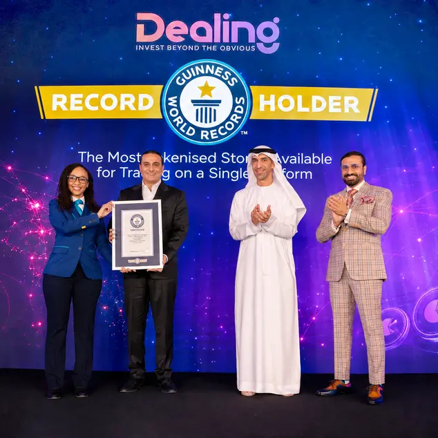 منصة Dealing.com تسجل رقماً قياسياً في موسوعة غينيس للأرقام القياسية بإدراج أكثر من 24,000 سهم مُرمّز