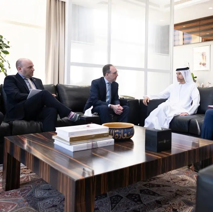 Mohamed bin Hadi Al Hussaini, Irish Minister of State at the Department of Finance discuss ways to enhance bilateral financial cooperation