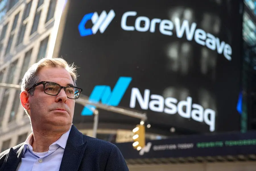 Michael Intrator, Founder & CEO of CoreWeave, Inc., Nvidia-backed cloud services provider, attends his company\\'s IPO at the Nasdaq Market, in New York City, U.S., March 28, 2025. REUTERS/Brendan McDermid. , Reuters