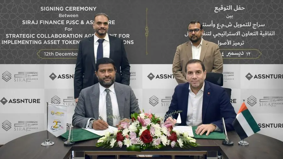 Siraj Finance PJSC and Assnture Ltd partner to revolutionize asset tokenization