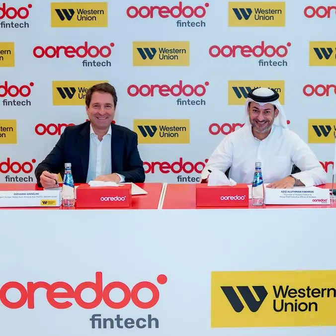 Ooredoo Fintech expands money transfer options in Qatar through partnership with Western Union