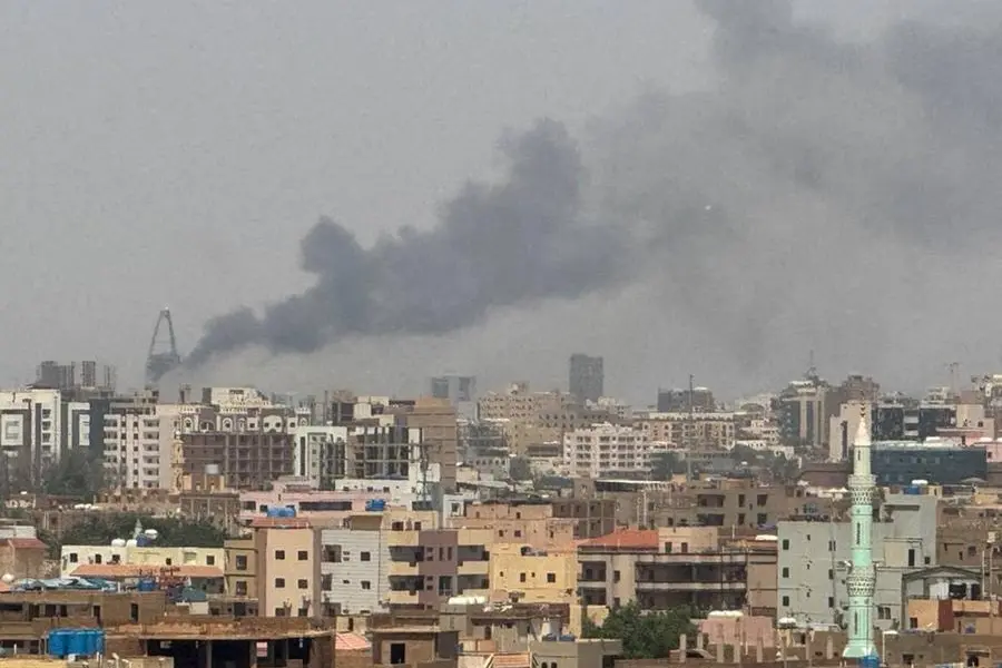 FILE PHOTO: Plumes of smoke rise during clashes between the paramilitary Rapid Support Forces and the army in Khartoum, Sudan, September 26, 2024. REUTERS/Stringer. Image used for illustrative purpose. , Reuters