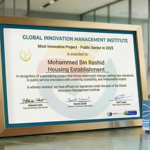 Mohammed Bin Rashid Housing Establishment wins Global Gold Award for Best Innovative Public Sector Project