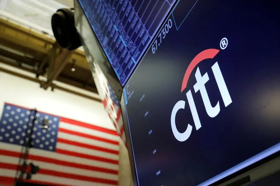 FILE PHOTO: The logo for Citibank is seen on the trading floor at the New York Stock Exchange (NYSE) in Manhattan, New York City, U.S., August 3, 2021. REUTERS/Andrew Kelly/File Photo , Reuters/REUTERS