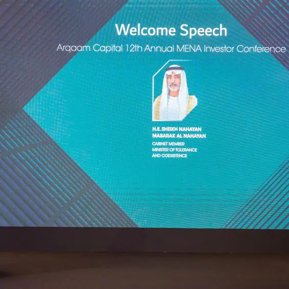 H.E. Sheikh Nahayan Mabarak Al Nahyan opens the 12th Annual MENA Investor Conference in Abu Dhabi, organized by Arqaam Capital, with a clear vision for sustainable growth and global market confidence