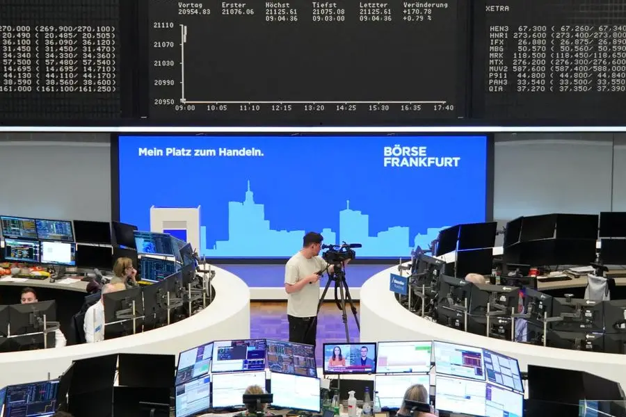The German share price index DAX graph is pictured at the stock exchange in Frankfurt, Germany, April 15, 2025. REUTERS/staff. , Reuters