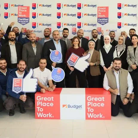 بدجت لتأجير السيارات تُحقق إنجازًا نوعيًا وتُصبح الأولى في قطاع تأجير السيارات بالحصول على شهادة Great Place to Work®في الأردن
