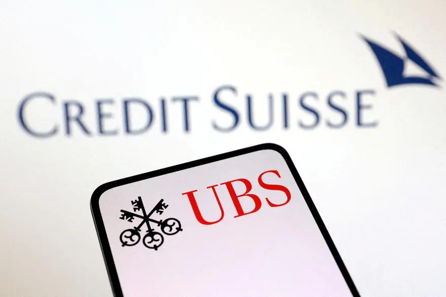 FILE PHOTO: UBS Group and Credit Suisse logos are seen in this illustration taken March 18, 2023. REUTERS/Dado Ruvic. , Reuters