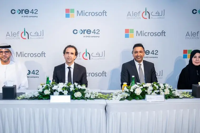 The UAE\\u2019s leading AI-powered K-12 platform, today announced a collaboration with Microsoft and Core42, the sovereign-cloud and AI-infrastructure arm of G42. Image Courtesy: Alef Education