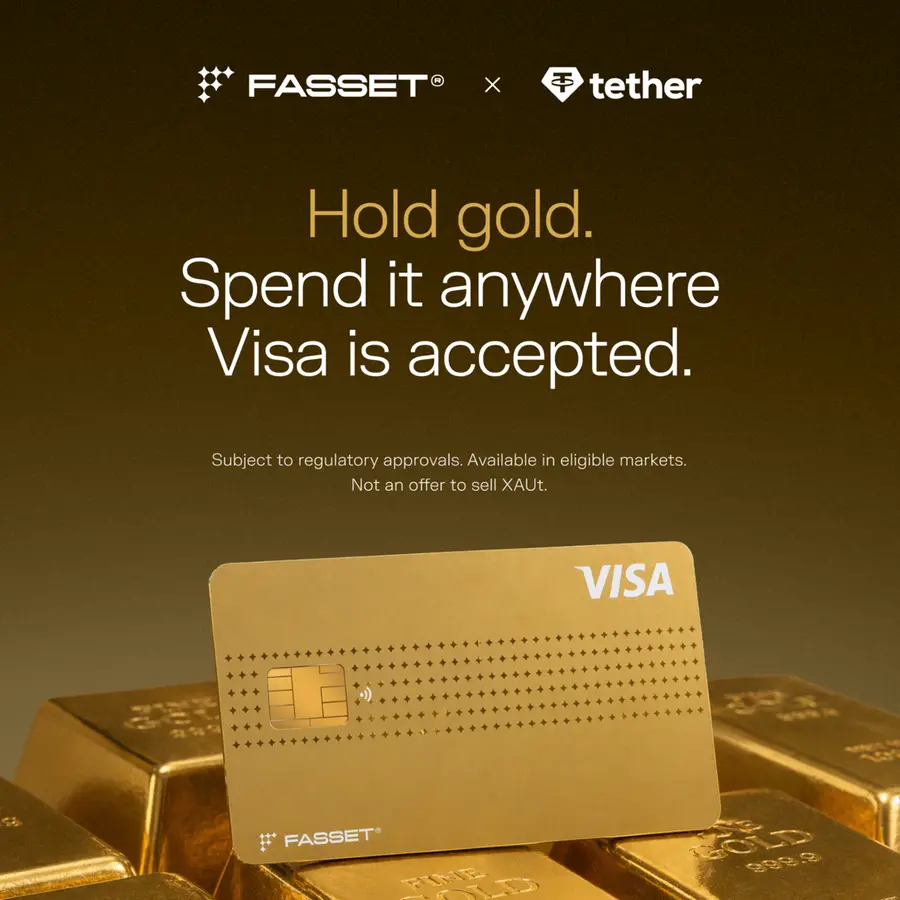 Tether collaborates with Fasset to launch the first gold-backed Visa card and ATMs globally to promote mainstream digital gold use case