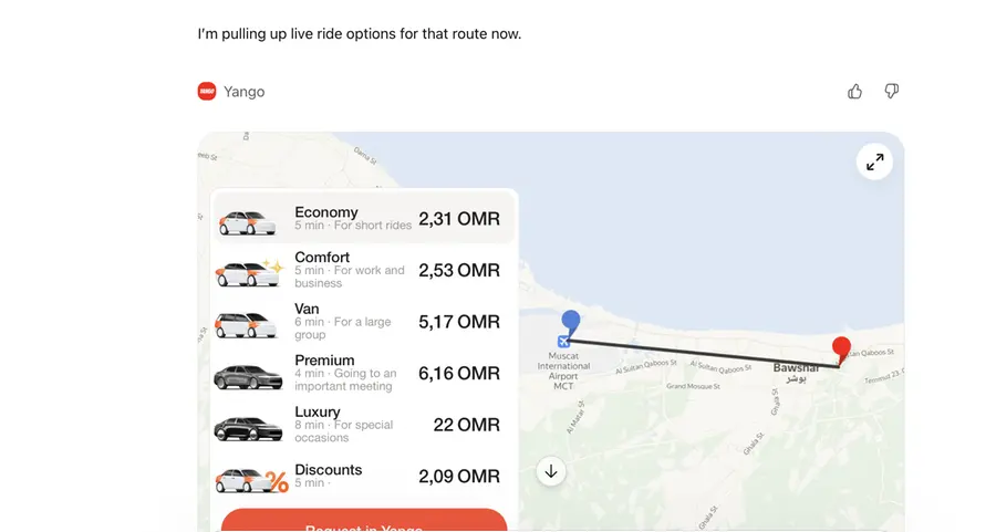 Yango Ride’s new ChatGPT integration enables in-chat trip planning in UAE and over 25 additional countries