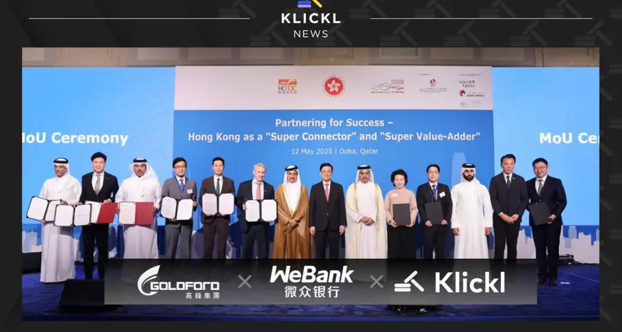 Klickl signs strategic MOU with WeBank and Goldford Group