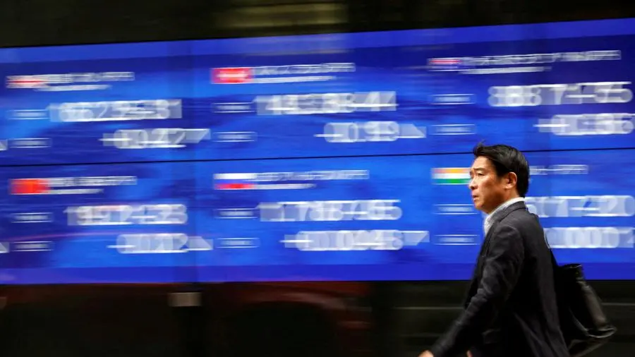 Shares dither, dollar falls as trade angst persists