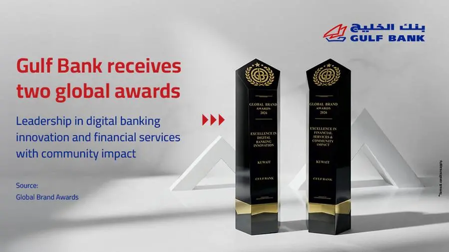 Gulf Bank receives two global brands awards