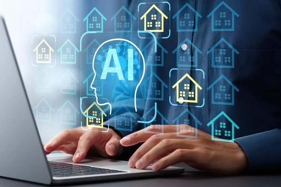 Man using laptop computer to interact with real estate AI platform. Image used for illustrative purpose. Image courtesy: Getty Images/ Tadamichi , Getty Images