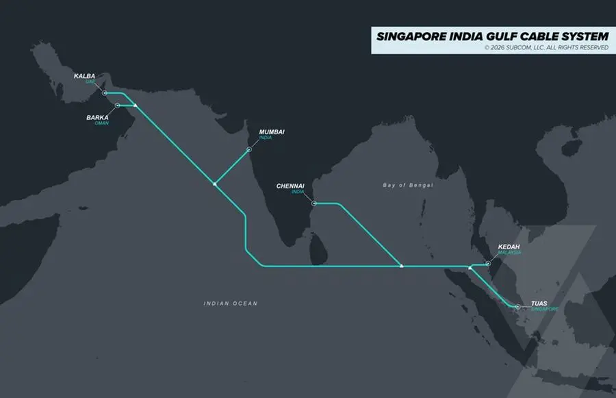 Schematic of Singapore-India-Gulf (SING) submarine cable system. Photo courtesy - Datawave website