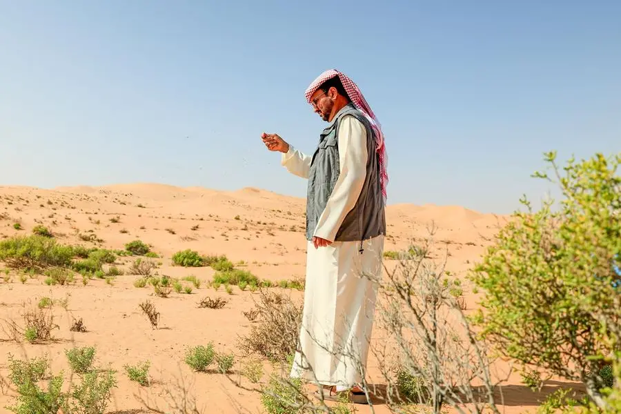 Environment Agency \\u2013 Abu Dhabi disperses 6.5mln native seeds using drones. Image courtesy: WAM