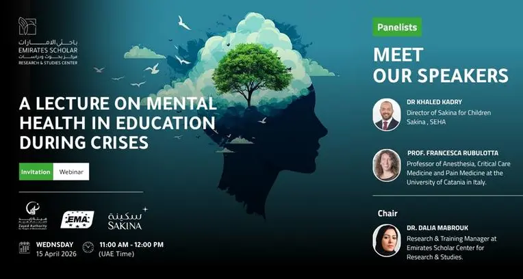 Emirates Scholar Center for Research and Studies holds “Mental Health in Education During Crises” webinar