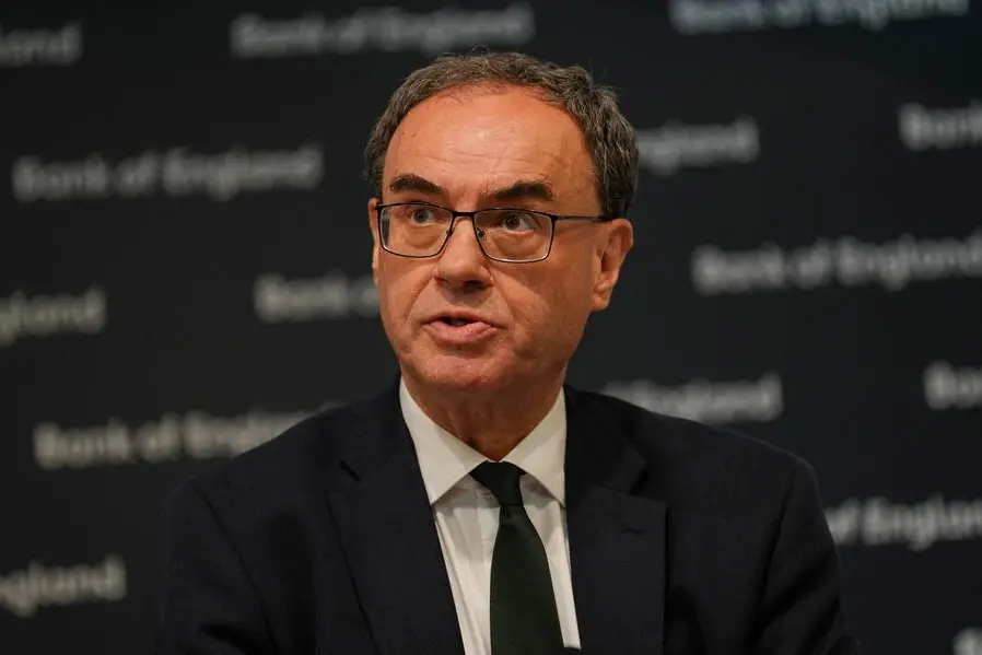 Bank of England Governor Andrew Bailey speaks during the Monetary Policy Report press conference in London, Britain, May 8, 2025. REUTERS/Carlos Jasso/Pool. , Reuters