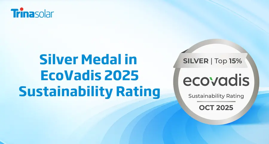 ترينا سولار تفوز بالميدالية الفضية في تصنيف الاستدامة 2025 من شركة إيكوفاديس لأدائها المتميز في هذا المجال