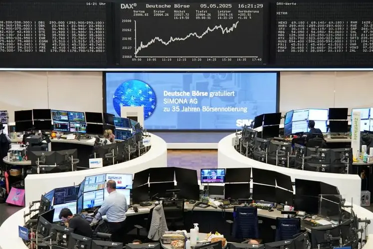 The German share price index DAX graph is pictured at the stock exchange in Frankfurt, Germany, May 5, 2025. REUTERS/staff. , Reuters