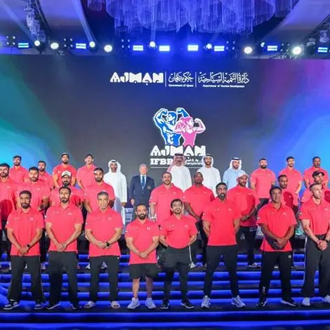 Ammar bin Humaid attends closing ceremony of Asian Bodybuilding and Fitness Championship in Ajman