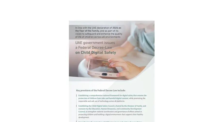 UAE government issues a Federal Decree-Law on child digital safety
